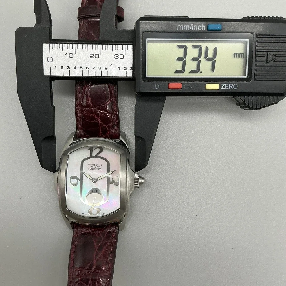 Invicta Lupah 2324 Womens Watch 33mm White MOP Dial Red Leather New Battery